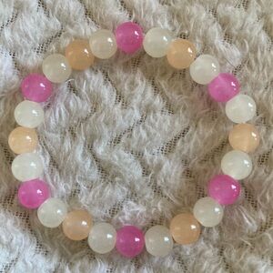 Handmade Pink, Cream, and Peach Beaded Bracelet
